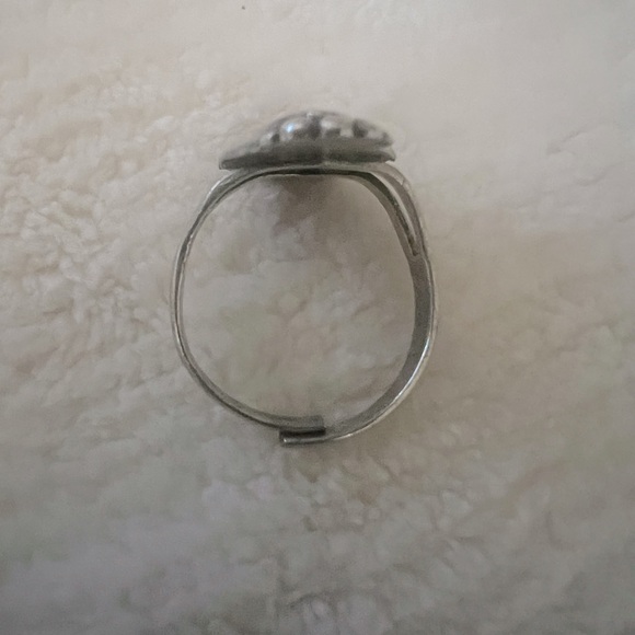 Vintage Fred Harvey Era Native Rare Green Turquoise Sterling Silver Ring Firm - Picture 6 of 9